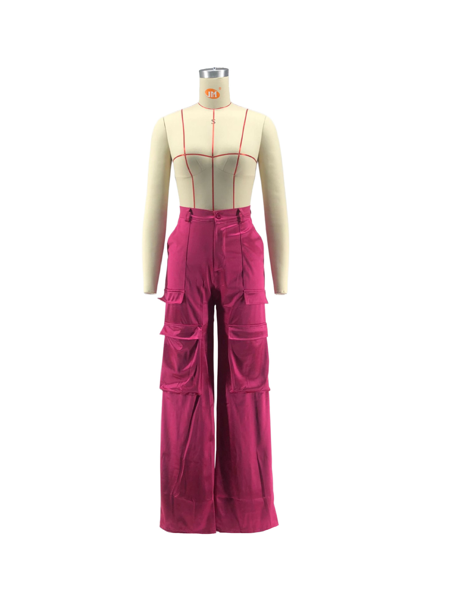 Women Casual Zipper Solid Pocket Zipper Trousers