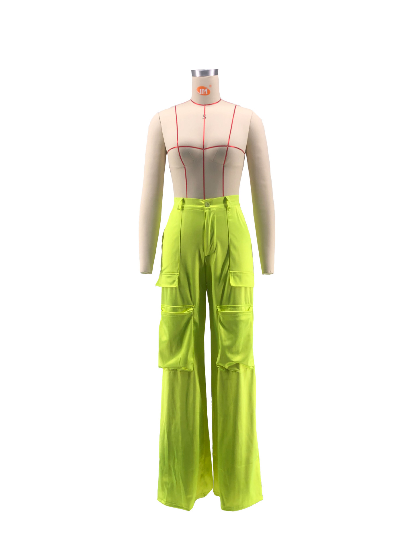 Women Casual Zipper Solid Pocket Zipper Trousers