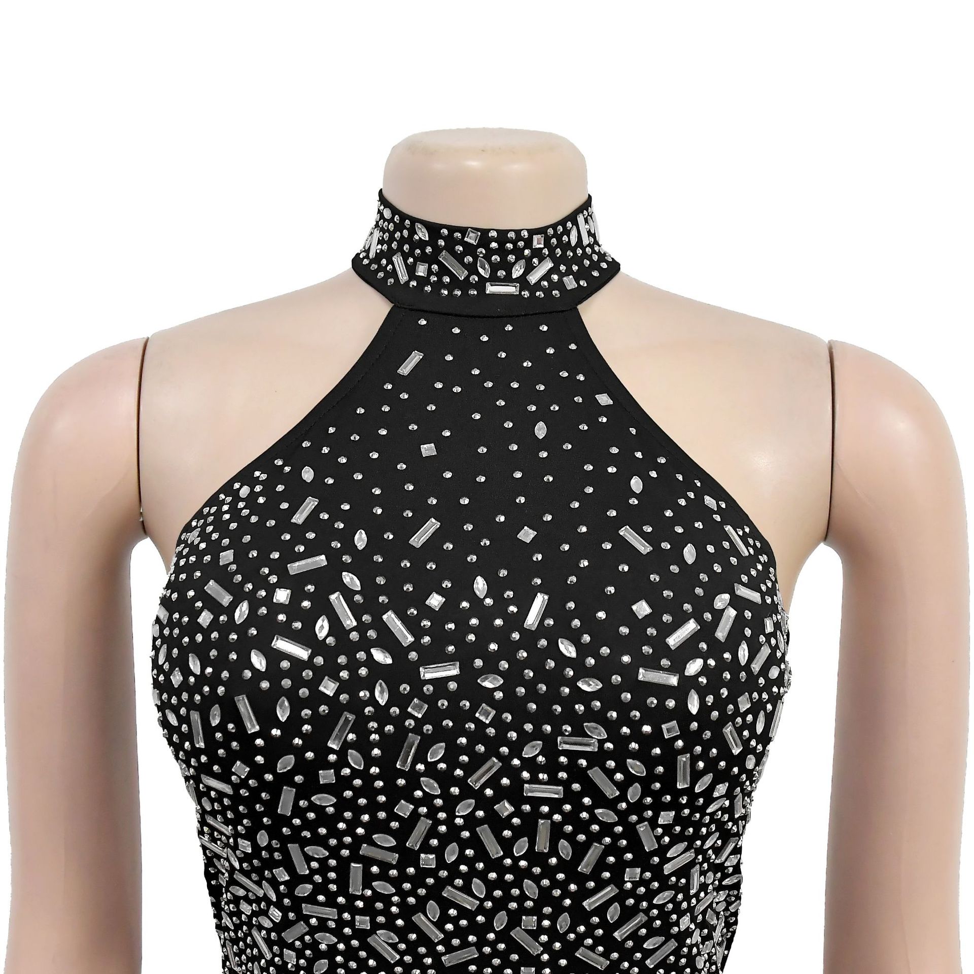 Women Beaded Sleeveless Backless Sexy Bodycon Dress