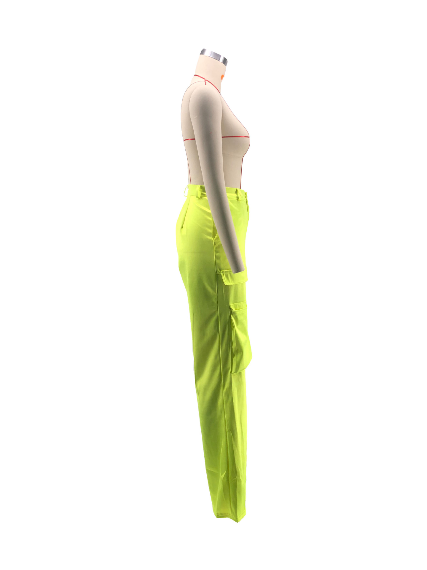 Women Casual Zipper Solid Pocket Zipper Trousers